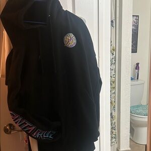 Santa Cruz Skateboards Black Hoodie with White Logo